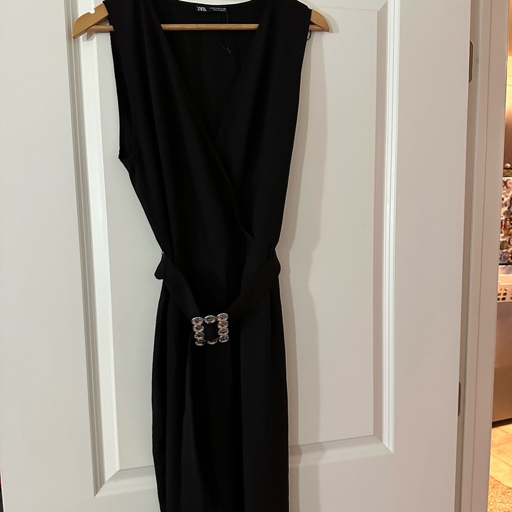 Zara black belted jumpsuits size M